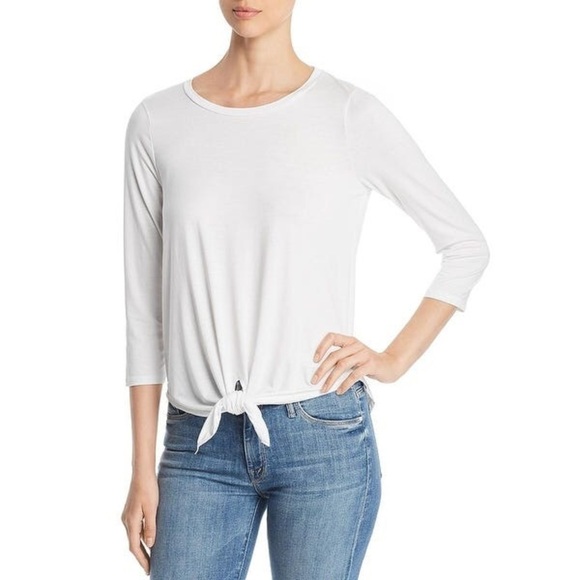 three dots • tie front jersey top - Picture 8 of 9